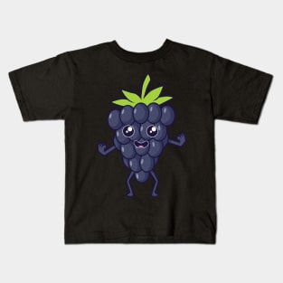 Kawaii Cartoon Blackberry Kids T-Shirt